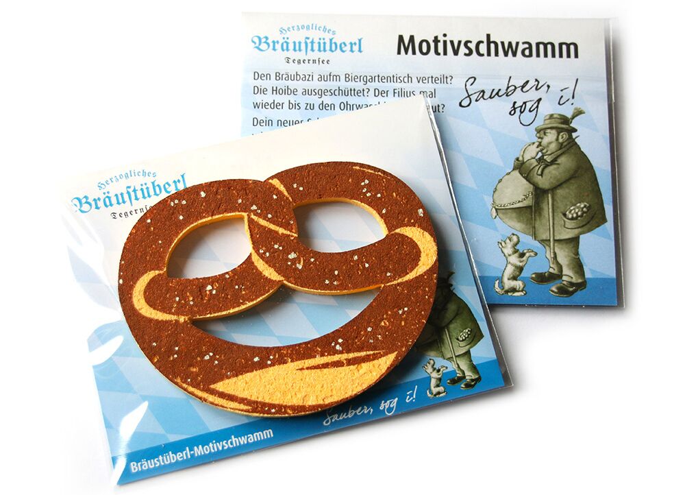 Schwamm "Breze" auf Trägerkarte in Wunschdesign (ab 500 Stück)